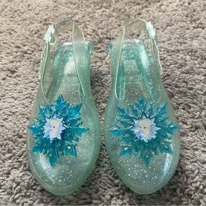 Disney Frozen Elsa snow queen jelly slippers child size 1.5
